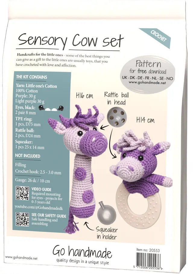 Go Handmade Sensory Cow heklesett bomull