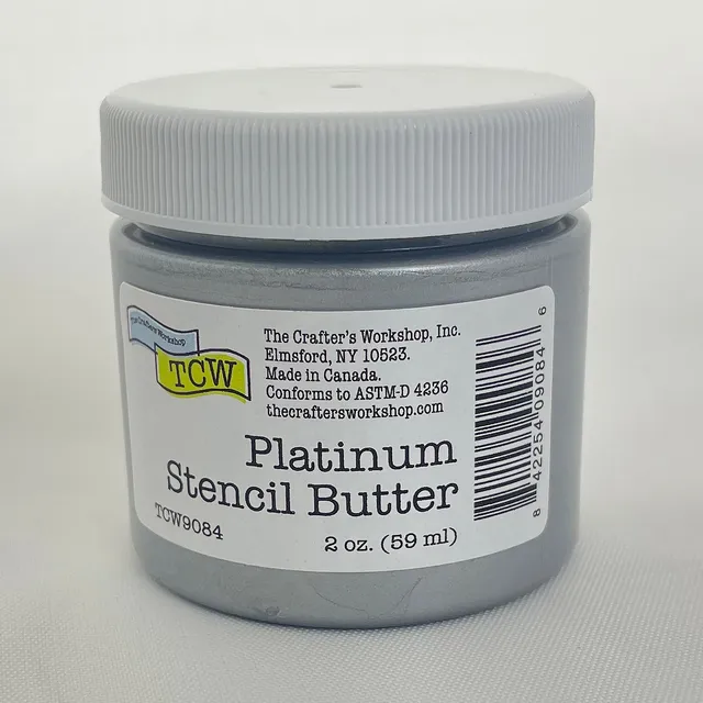The Crafters Workshop Stencil Butter Platinum pasta 2oz skimrende