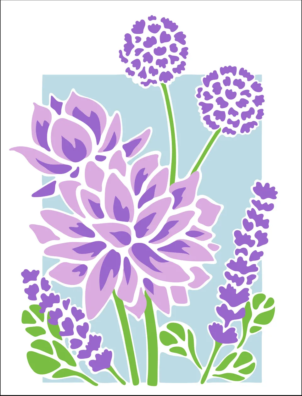 The Crafters Workshop TCW6065 Lotus Bouquet sjablong A2 lagdelt
