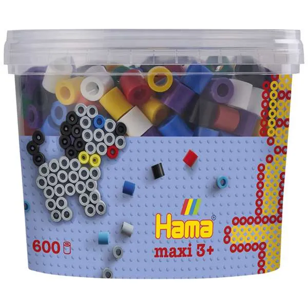 Hama Maxi perleboks mix 600 stk 10 mm