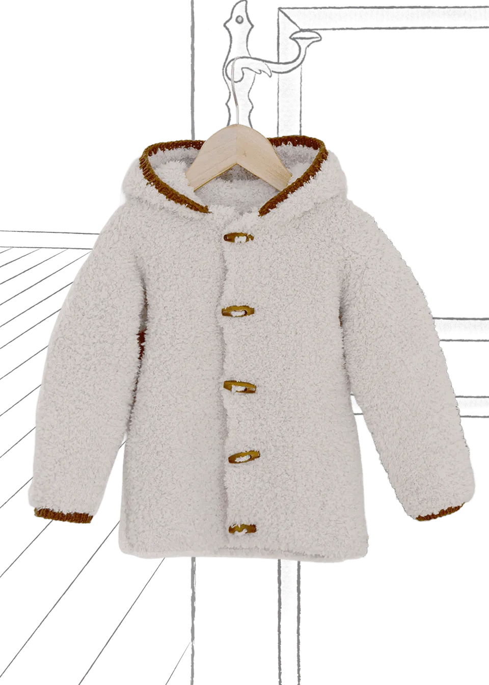 Go Handmade À capuche Teddy strikkeoppskrift 1–12 år hettegenser