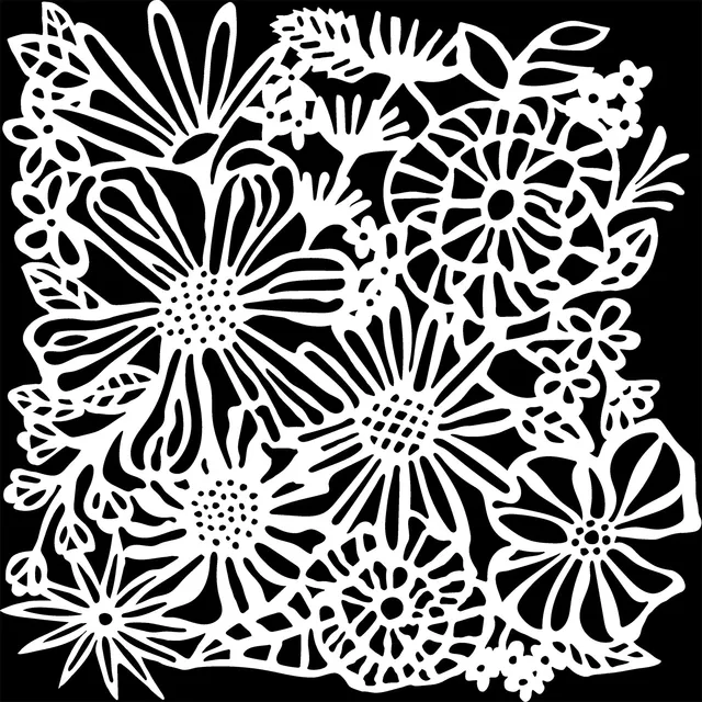 The Crafters Workshop TCW962 Bouquet Bliss sjablong 6x6 blomster
