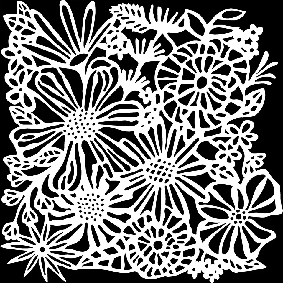 The Crafters Workshop TCW962 Bouquet Bliss sjablong 6x6 blomster