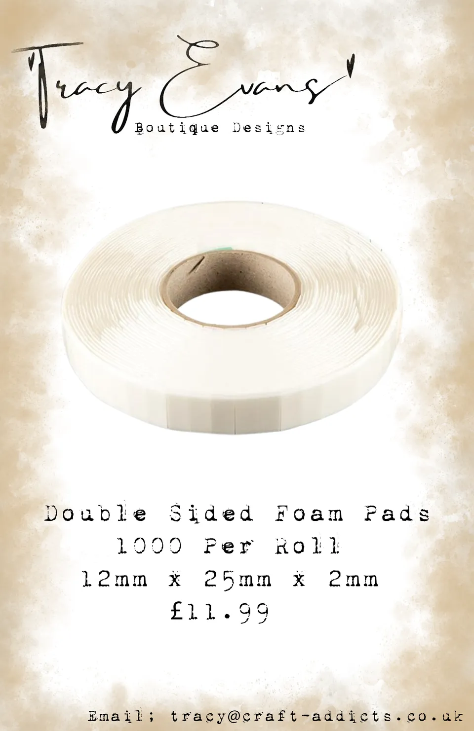 Tracy Evans Design AC001 skumputer 1000 stk dobbeltsidig