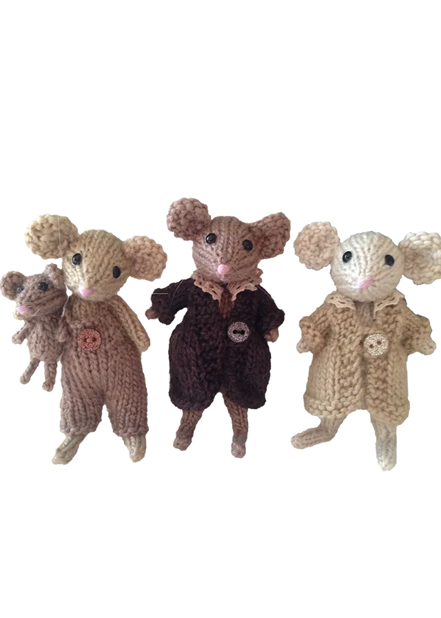 Go Handmade Mice Sisters 10 cm strikkeoppskrift
