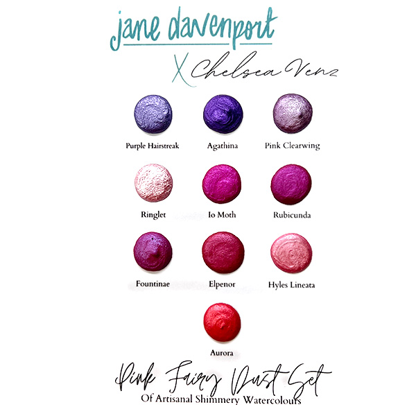 Jane Davenport Fairy Dust akvarell dot cards håndlaget sett