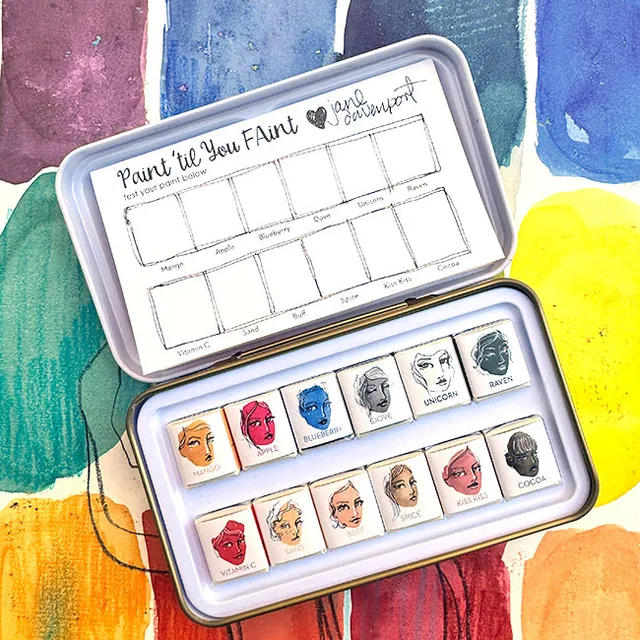 Jane Davenport Petite Palette Neutrals akvarellsett hudtoner