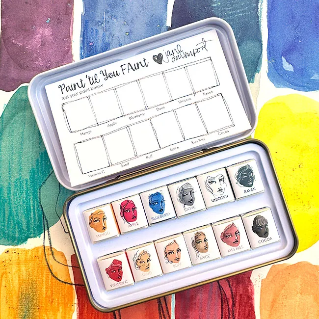 Jane Davenport Petite Palette Neutrals akvarellsett hudtoner