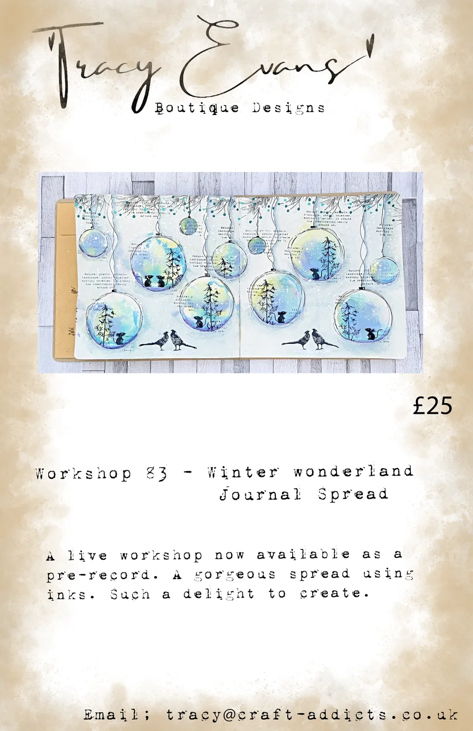 Tracy Evans Design Workshop 083 Winter Wonderland nettkurs jul