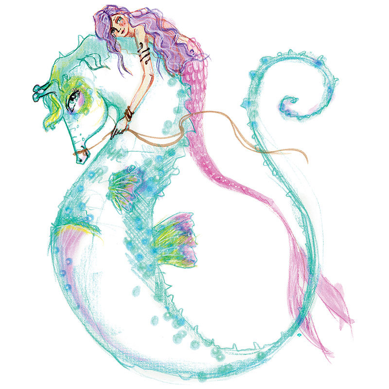 Jane Davenport Seahorse Love veggbilde sjøhest
