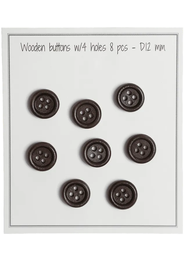 Go Handmade Round groove trering brun 8 stk 12 mm