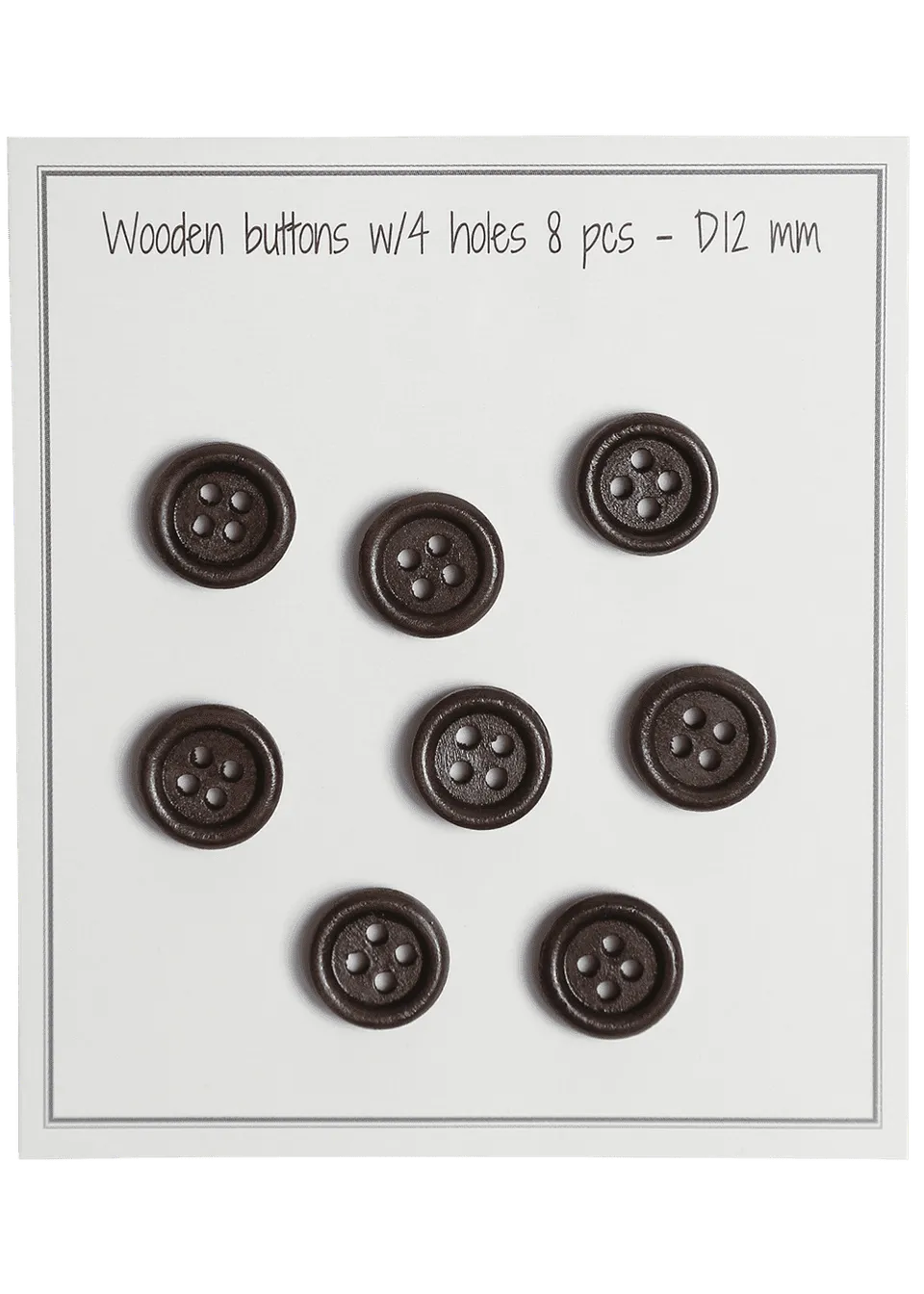Go Handmade Round groove treknapp 12 mm brun 8-pk