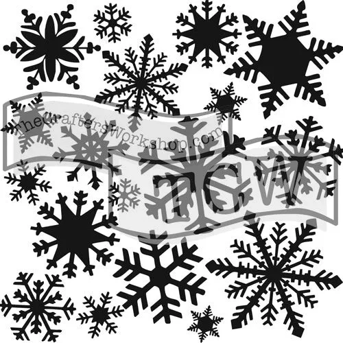 The Crafters Workshop TCW164 Flurries sjablong 12x12 snø