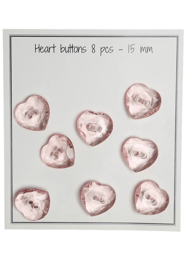 Go Handmade Heart hjerteknapper 15 mm vintage rose