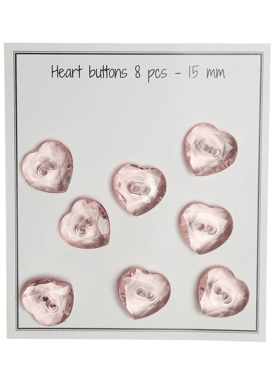 Go Handmade hjerteknapper 15 mm vintage rose 8 stk