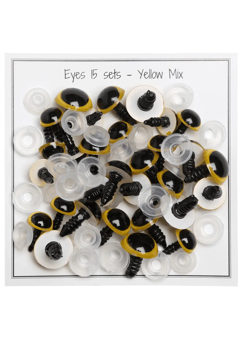 Go Handmade Yellow Eyes Mix Pack sikkerhetsøyne 15 par