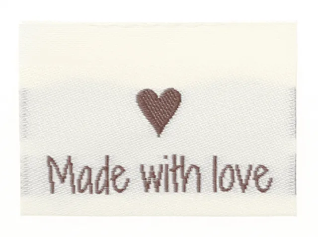 Go Handmade Made with love merkelapper 35x19 mm 10 stk vevd