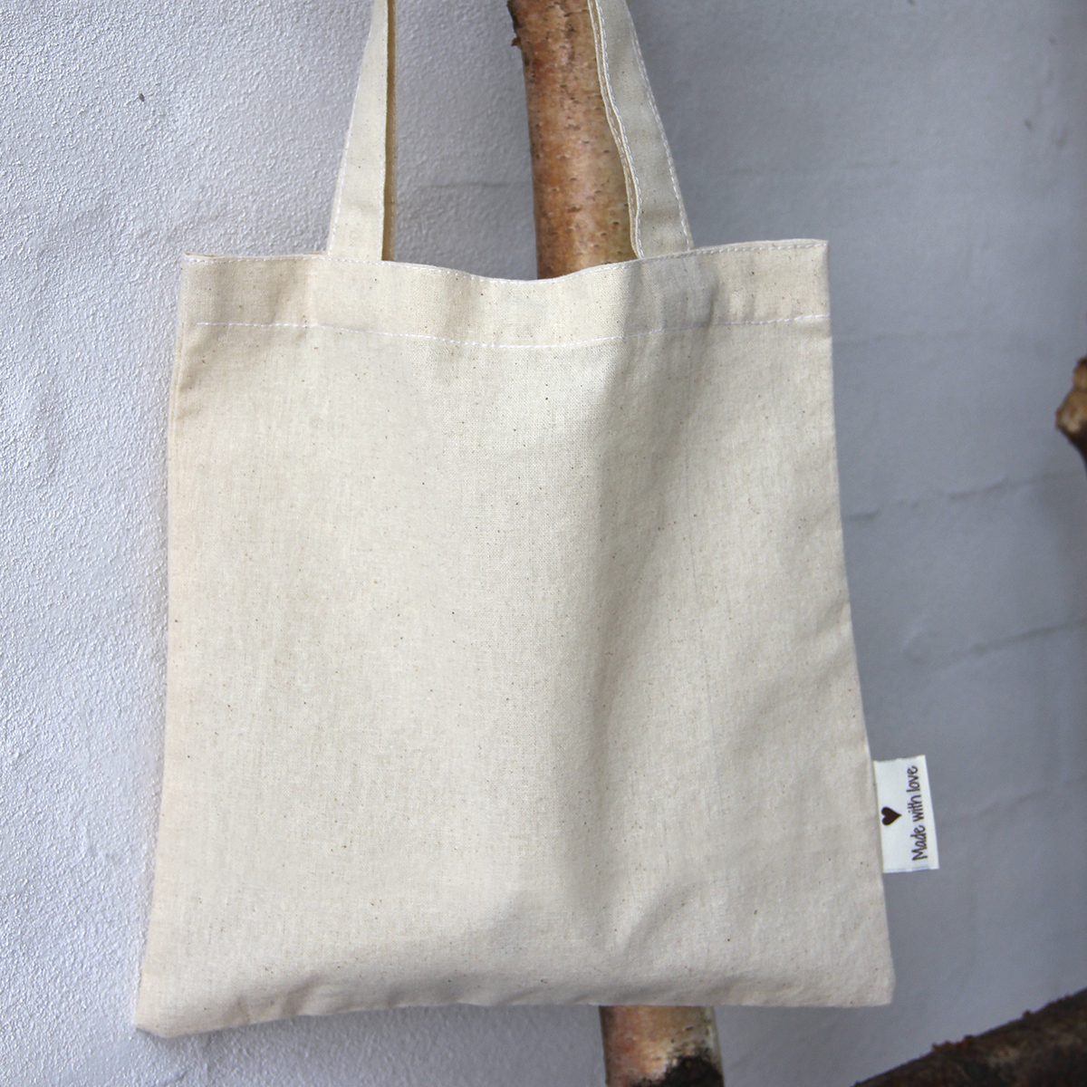 Go Handmade gavepose bomull Made with love 23x23 cm